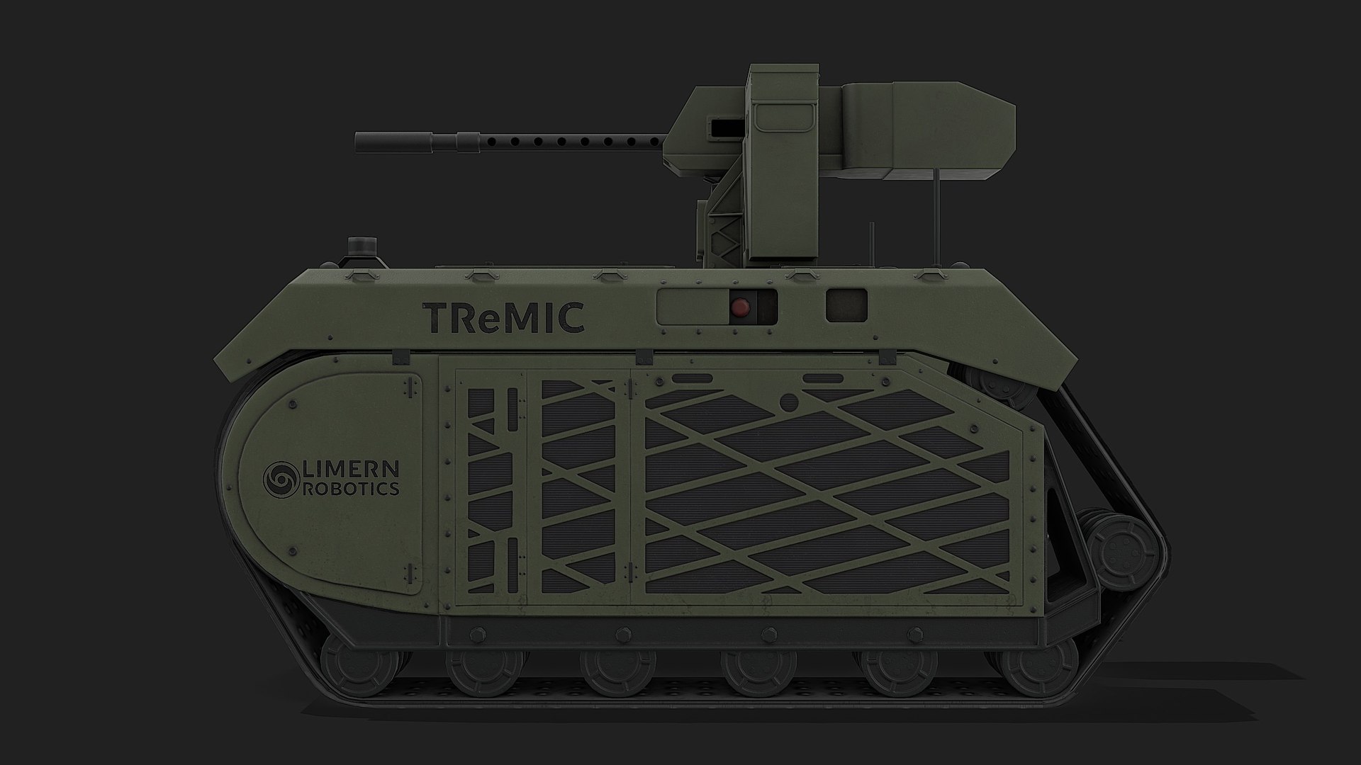 Smart Military Robot With Remote Machine Gun - Green 3D Model ...