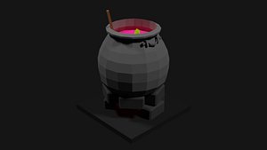 Lowpoly Cauldron 3D model