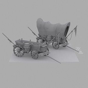 cartoon wagon cart 3d fbx