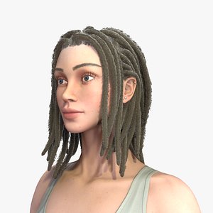 3D Dreadlock Girl Bust model