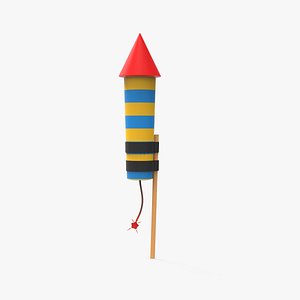 Firework rocket v002 3D model