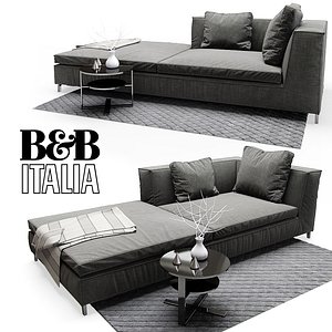 sofa table rug 3d model