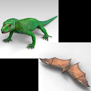 green lizard bat 3D model