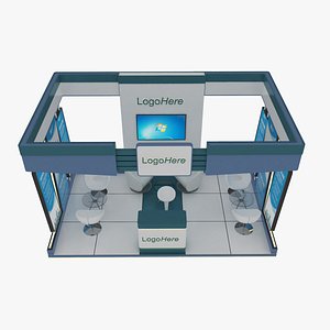 exhibition booth 5x3 meter 3D model
