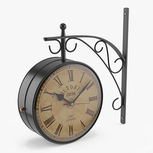 Vintage Railway Station Clock 1747 London Black