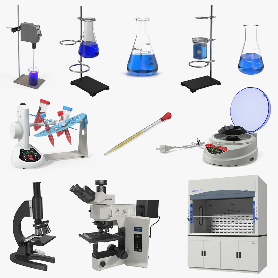 Lab Equipment Collection 3 3D model preview