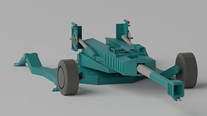 3D Cartoon Lowpoly M777 Howitzer model