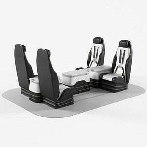3d helicopter business seats model