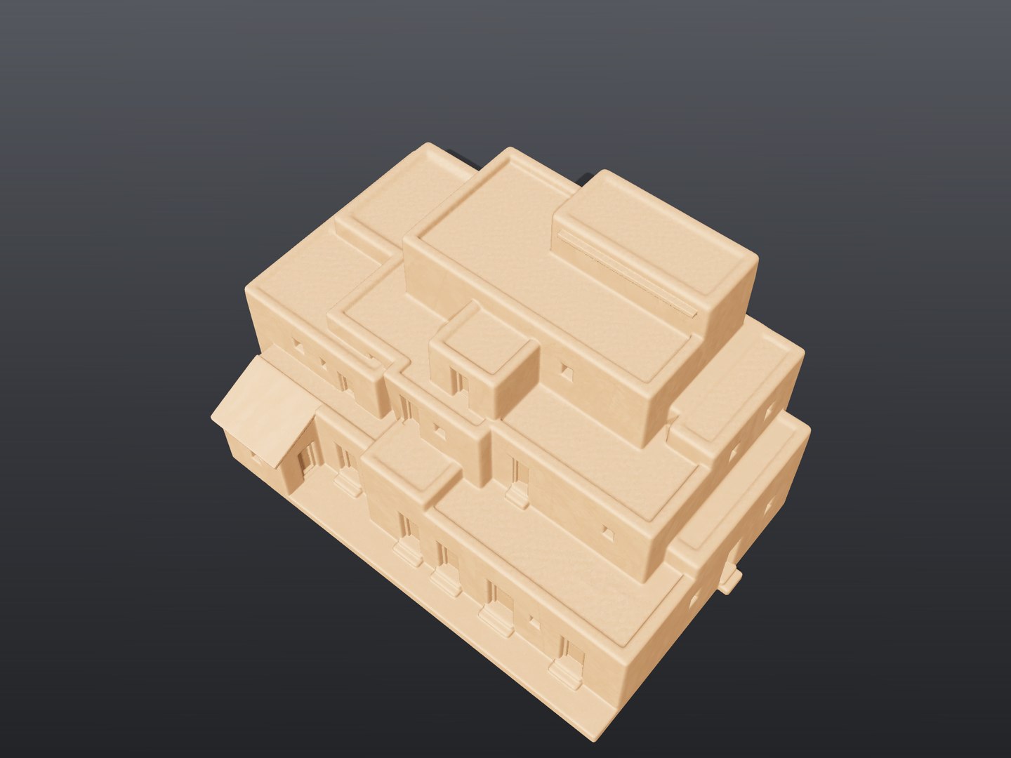 3D Terraced Adobe Pueblo Building - PBR  Game-Ready LOD model https://p.turbosquid.com/ts-thumb/AI/lG9wpC/y6/preview05top/png/1790972586/1920x1080/fit_q87/8756f1b5a39c99f430f9b4ae6d4f0d7d1875fb28/preview05top.jpg