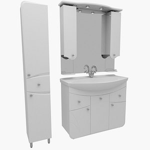 3ds max bathroom furniture mirror wash basin