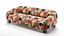 Gebogenes Sofa mit ethnischem Ikat-Stoffdesign