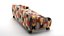 Gebogenes Sofa mit ethnischem Ikat-Stoffdesign