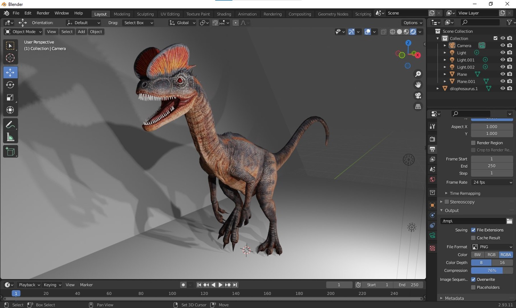 Dilophosaurus Dinosaur 3D - TurboSquid 1987520