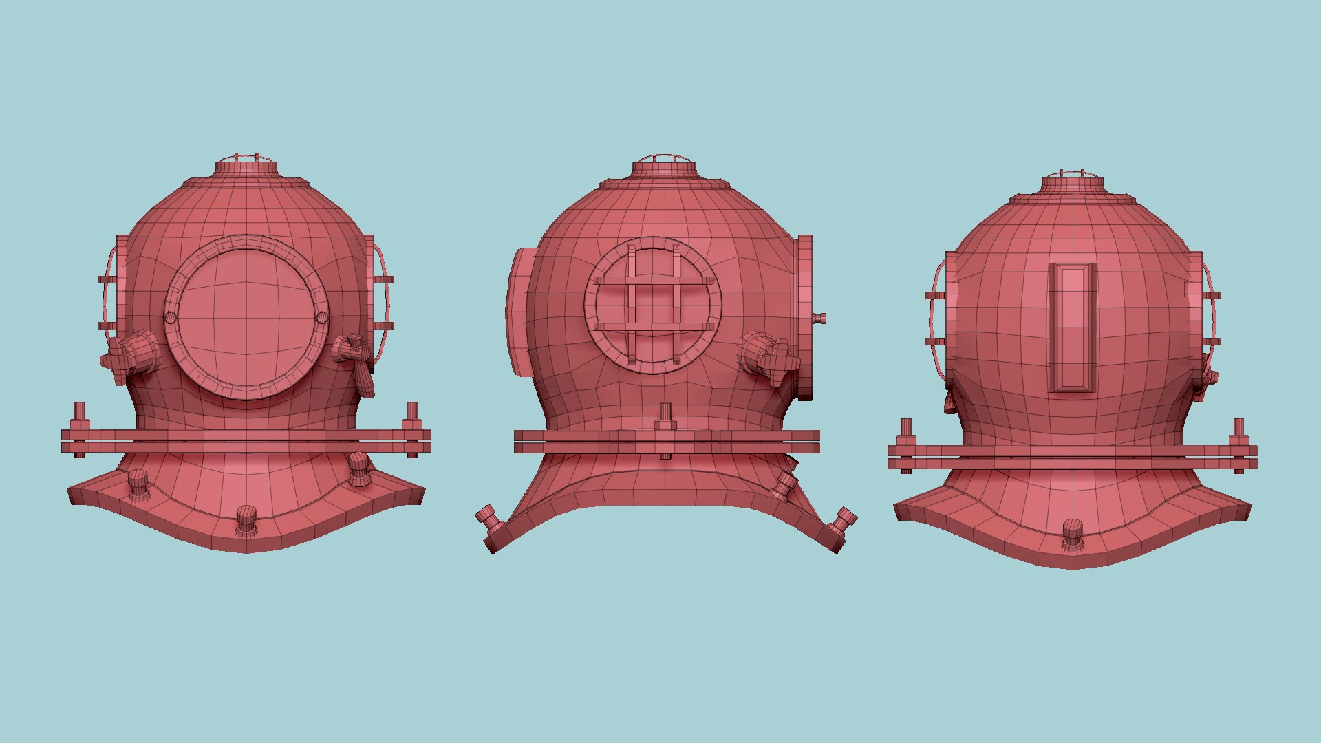 3D Diving Helmet 03 - -Destroyed Rust - Character Design Fashion ...