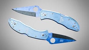 Knife 9 Butterfly Blue FT 3D model