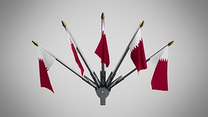 3D Wall Mount Flags 5 Of Qatar model