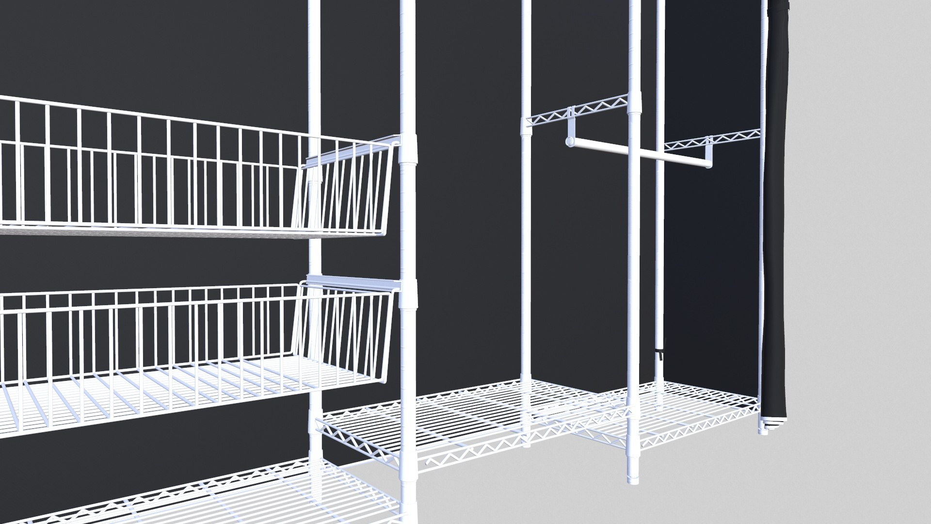 3D Portable Closets Heavy Duty Clothes Rack With Slid Basket ...