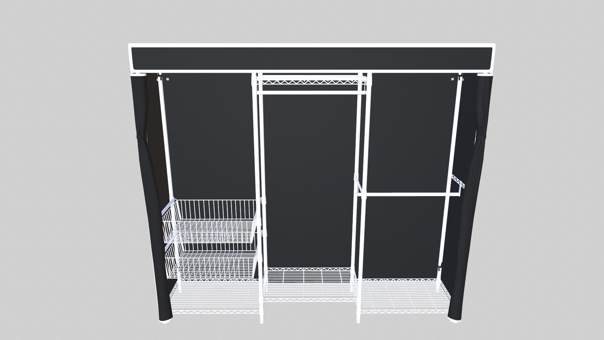 3D Portable Closets Heavy Duty Clothes Rack With Slid Basket ...