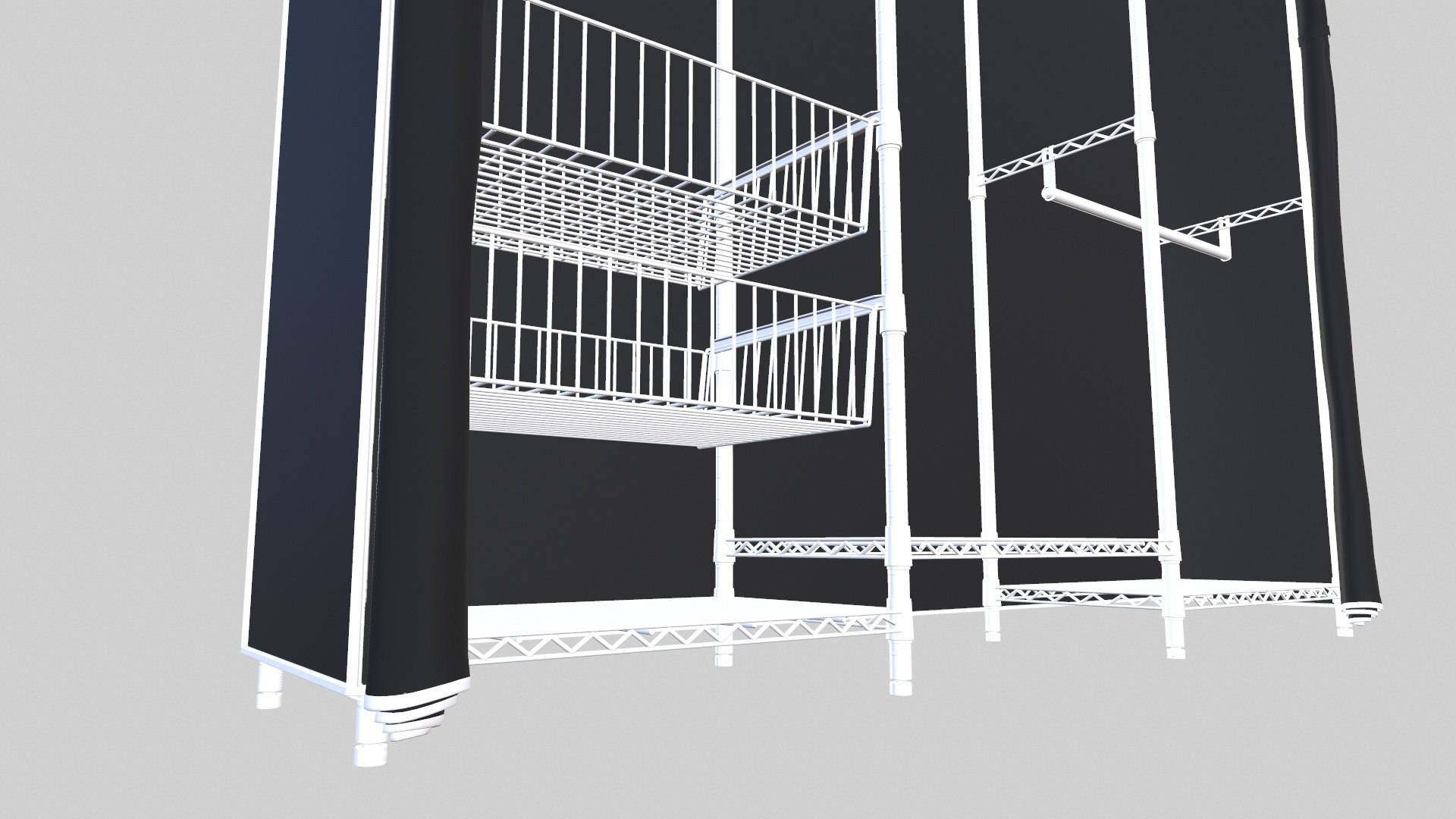 3D Portable Closets Heavy Duty Clothes Rack With Slid Basket ...