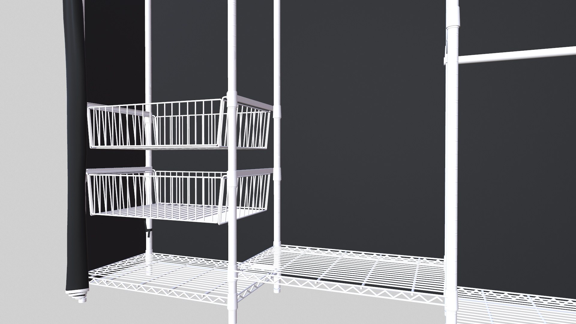 3D Portable Closets Heavy Duty Clothes Rack With Slid Basket ...