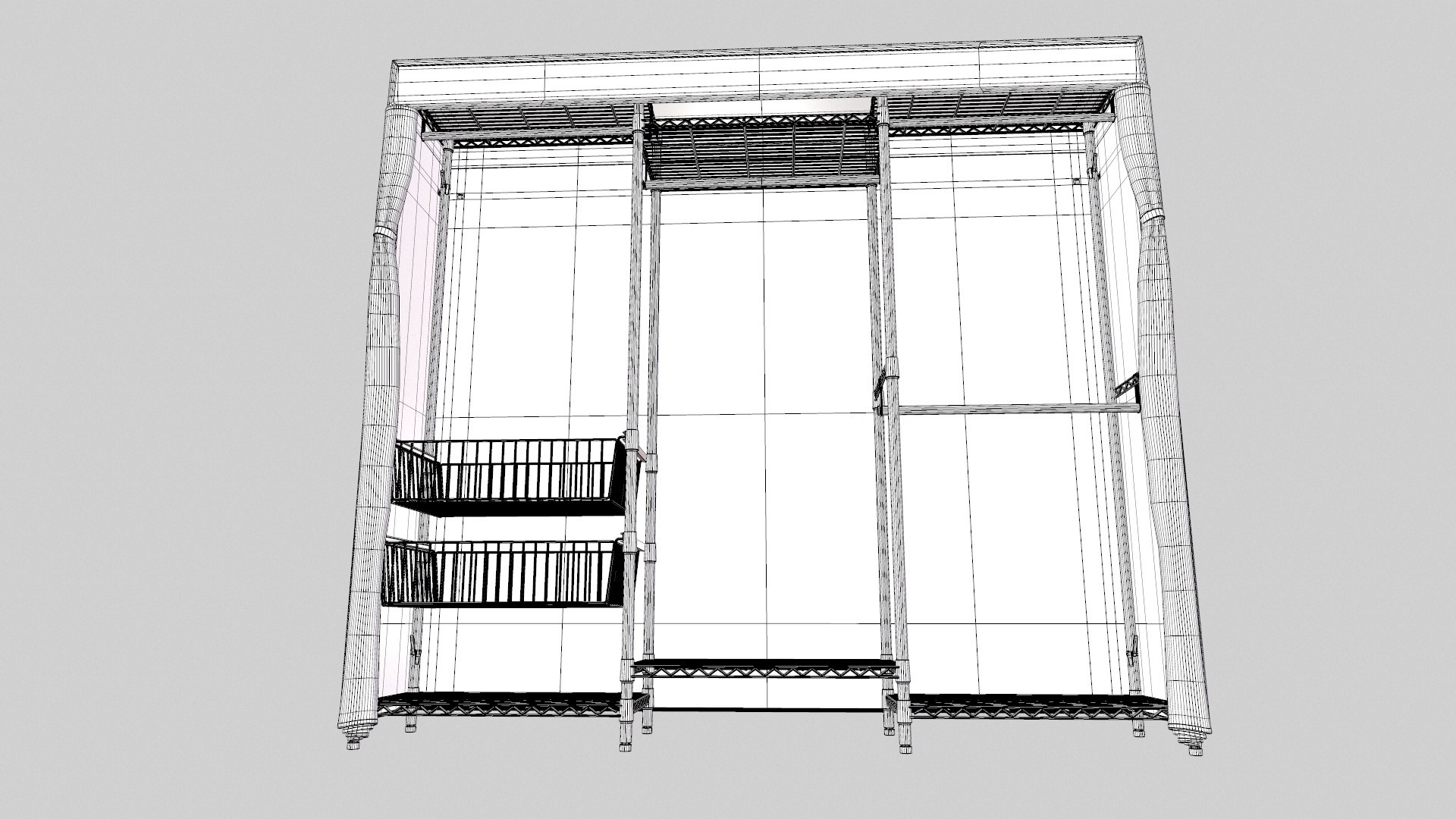 3D Portable Closets Heavy Duty Clothes Rack With Slid Basket ...