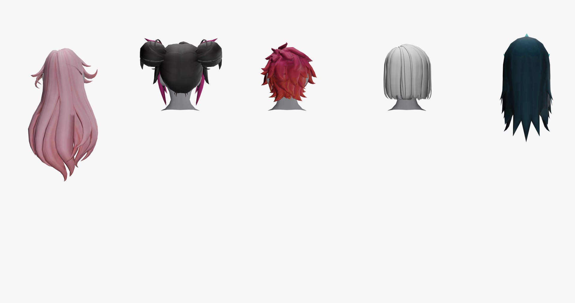 20 STYLIZED FEMALE HAIR MODELS PACK 5 Model - TurboSquid 2211021