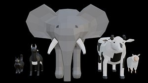 low poly animals