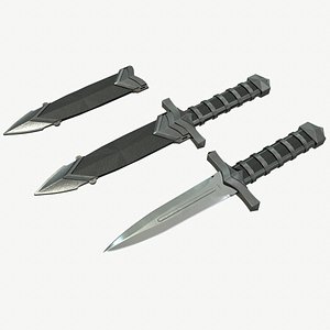 3D dagger weapon knife
