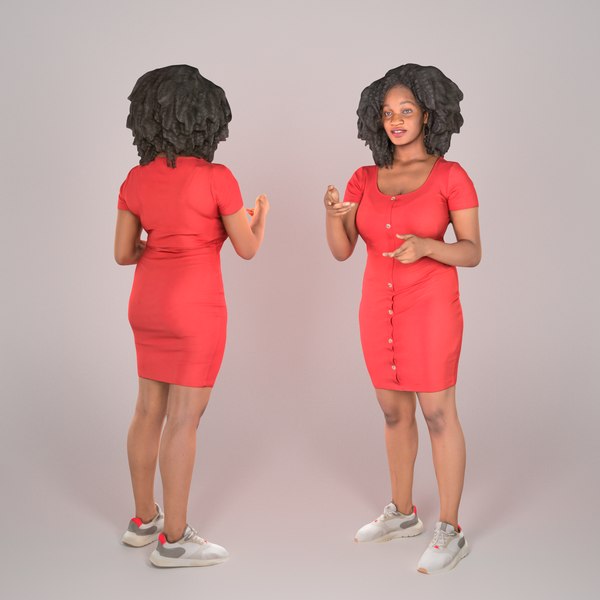photogrammetry young woman african 3D model