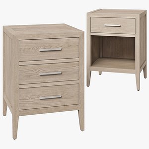 3D Restoration Hardware nightstand French Contemporary 20 model