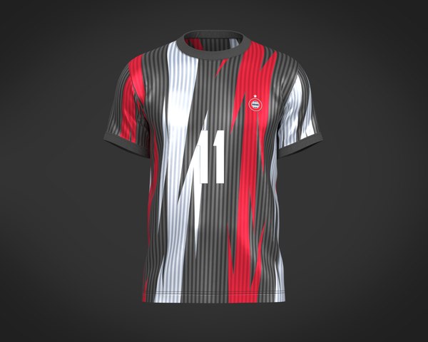 3D Soccer Football White and Black Jersey Player-11 - TurboSquid