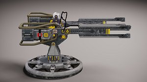 Triple-head turret railgun 3D