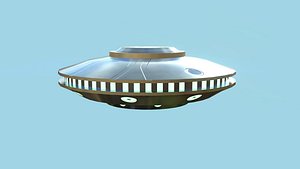 Spaceship UFO A3 - Chrome - Alien SciFi Vehicle