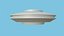 Spaceship UFO A3 - Chrome - Alien SciFi Vehicle