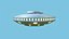 Spaceship UFO A3 - Chrome - Alien SciFi Vehicle