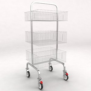 3d medical luggage equipment trolley model