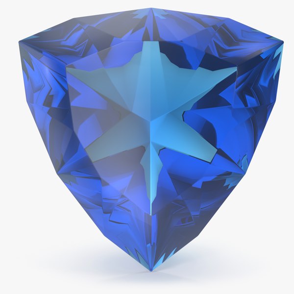 3D Shield Cut Blue Topaz model