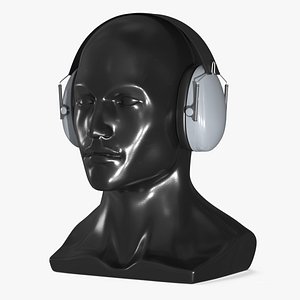 Hearing Protection Earmuffs on Mannequin Head Grey