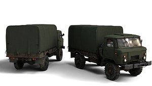 1966 Gaz 66A High-Detail Rigged Soviet Military Truck 3D Model