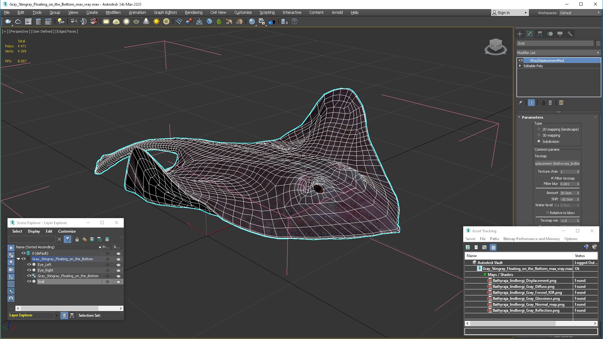 3D Gray Stingray Floating on the Bottom https://p.turbosquid.com/ts-thumb/AJ/zblW3X/mV/graystingrayfloatingonthebottomvray3dmodel018/jpg/1723652250/1920x1080/fit_q87/a0a9a6d1c4b1a290df84c0400be48fd36cc31cbf/graystingrayfloatingonthebottomvray3dmodel018.jpg