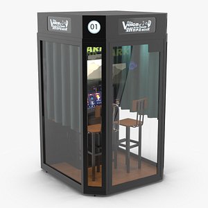 Compact Karaoke Booth Rigged 3D model
