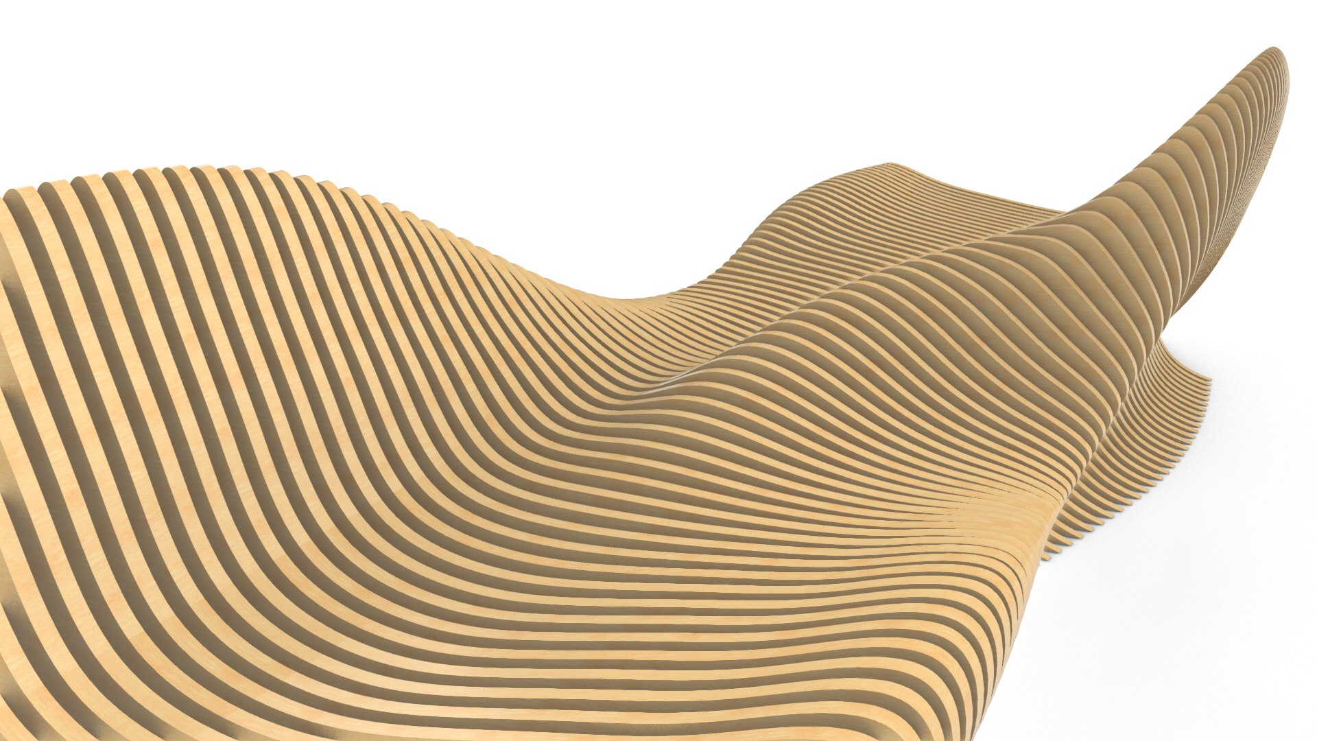 3D Model Double Sided Wavy Bench - TurboSquid 2344561