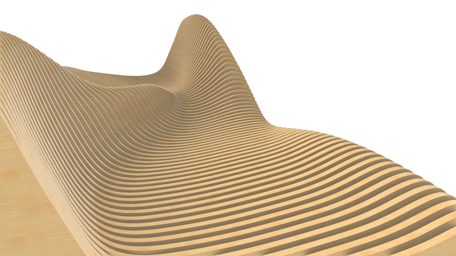 3D Model Double Sided Wavy Bench - TurboSquid 2344561