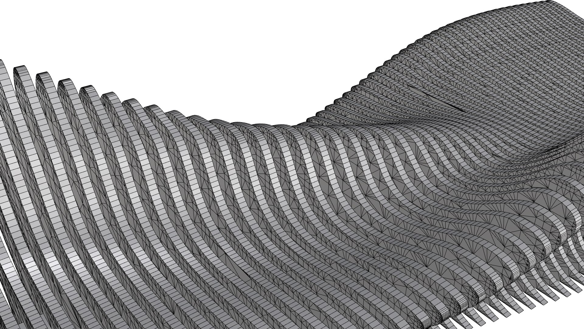 3D Model Double Sided Wavy Bench - TurboSquid 2344561