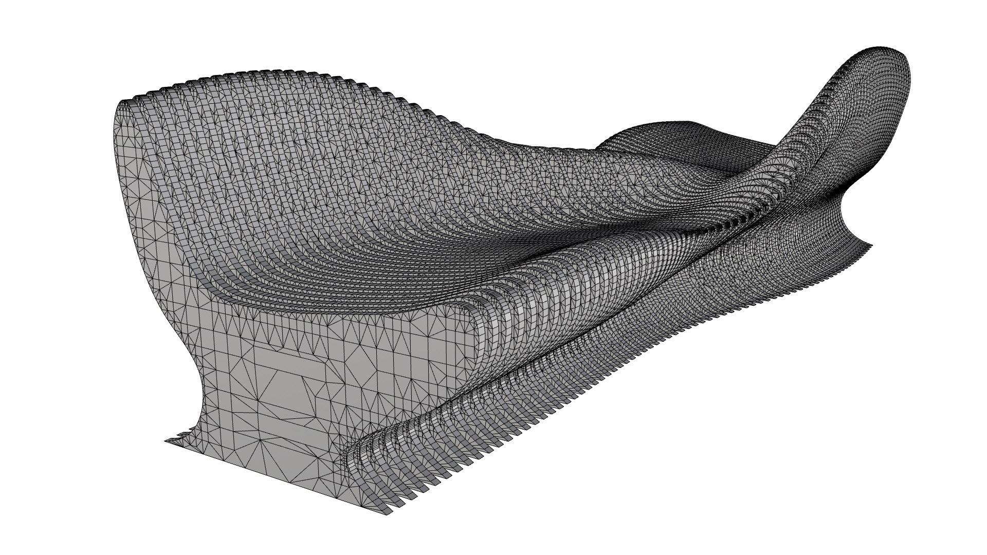 3D Model Double Sided Wavy Bench - TurboSquid 2344561