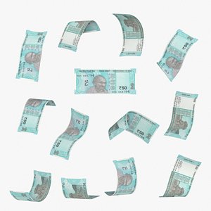 3D model India 50 Rupee Falling Notes