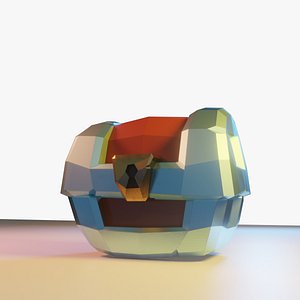 Low Poly Treasure Chest Coin Explosion animation