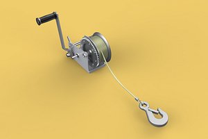 3D STANDARD MANUAL HAND LEVER CRANK WINCH HOIST WIRE LIFTING CRANE model