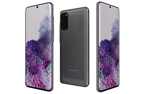 Samsung Galaxy S20 5G Cosmic Grey Low Poly 3D model