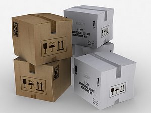 Cardboard boxes lowpoly